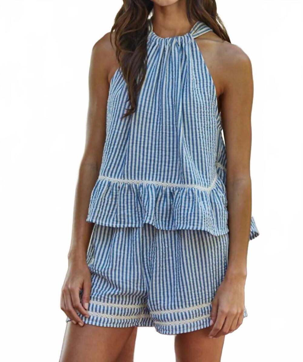 NEW BY TOGETHER women's summer sail shorts in blue